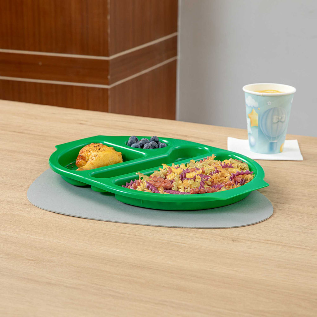 RW Kids Green Plastic Lunch Tray - 4 Compartments - 14 3/4" x 11" x 1" - 10 count box