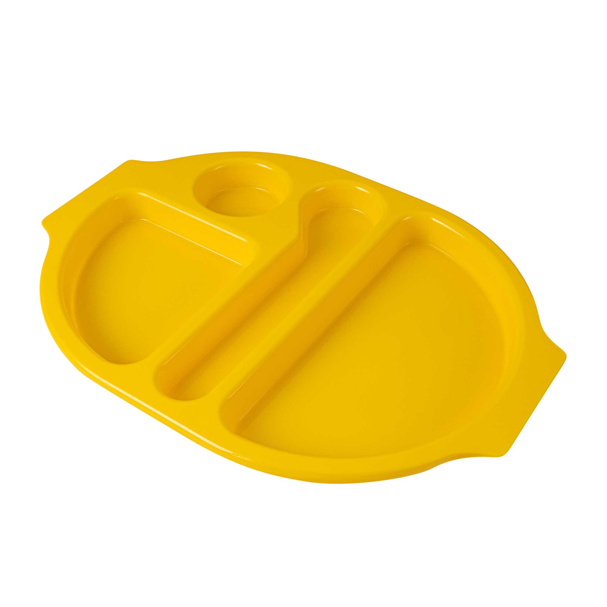 RW Kids Yellow Plastic Lunch Tray - 4 Compartments - 14 3/4" x 11" x 1" - 10 count box