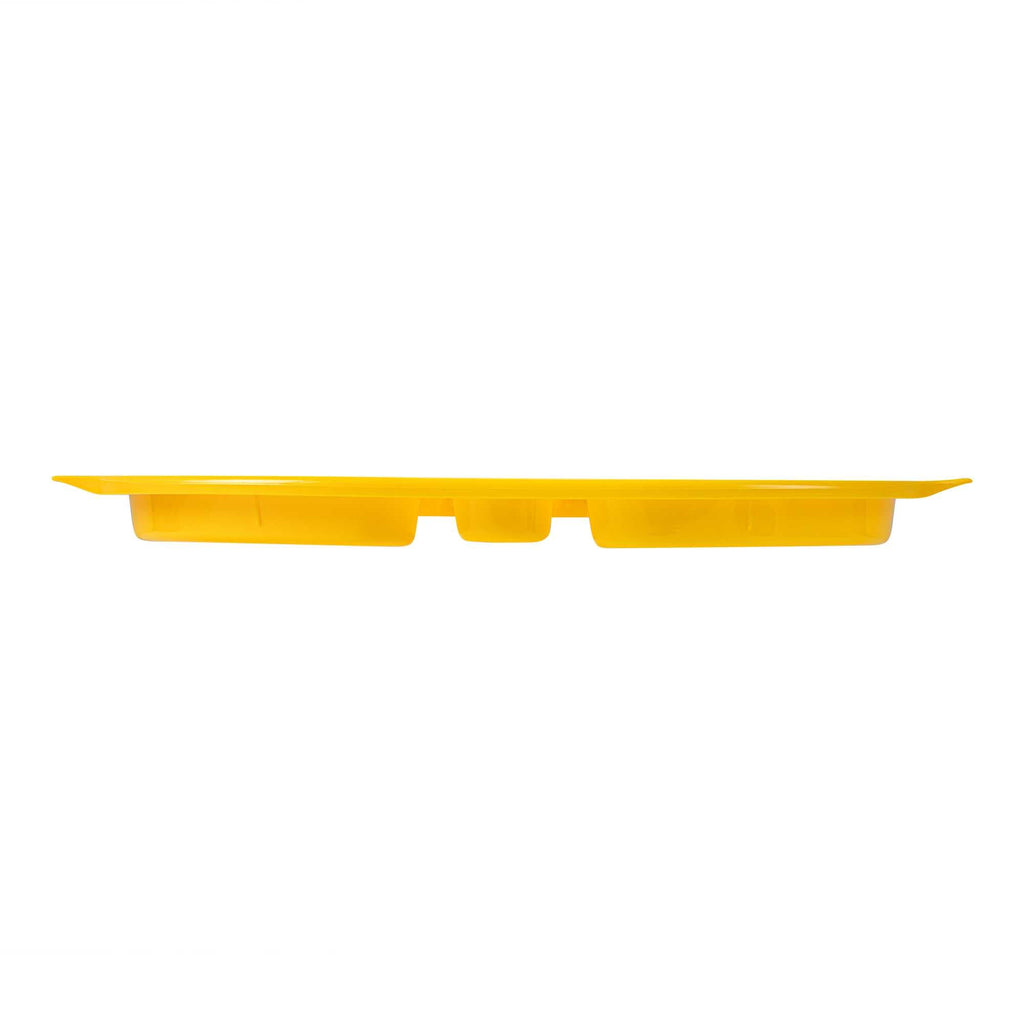 RW Kids Yellow Plastic Lunch Tray - 4 Compartments - 14 3/4" x 11" x 1" - 10 count box