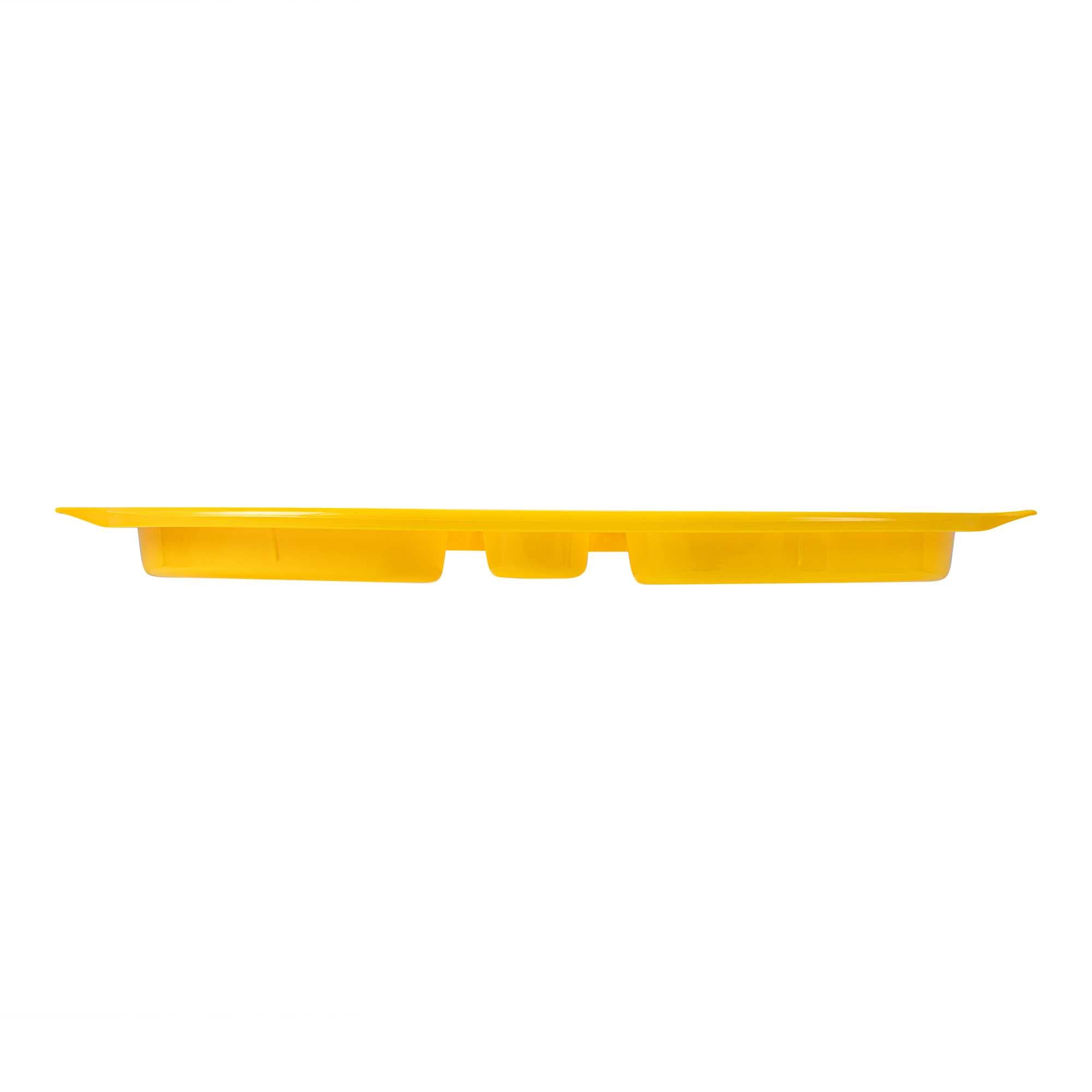 RW Kids Yellow Plastic Lunch Tray - 4 Compartments - 14 3/4" x 11" x 1" - 10 count box