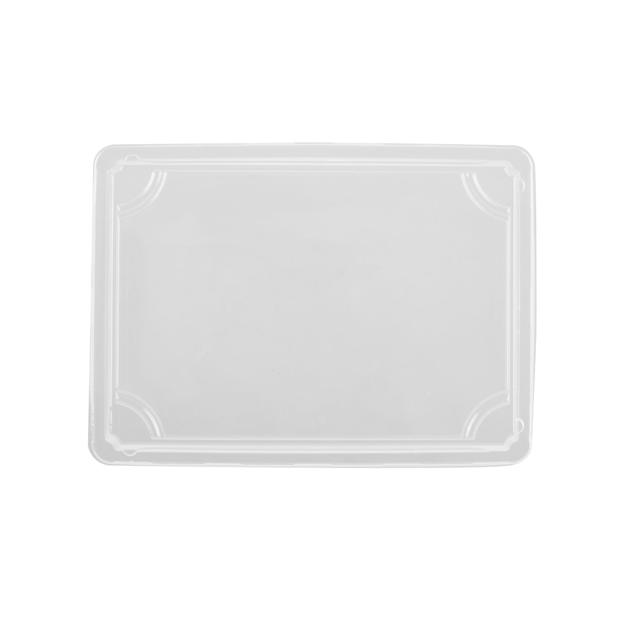 Roku Rectangle Black Plastic Take Out Sushi Tray - with Clear Lid - 10" x 7 1/4" x 1 3/4" - 100 count box