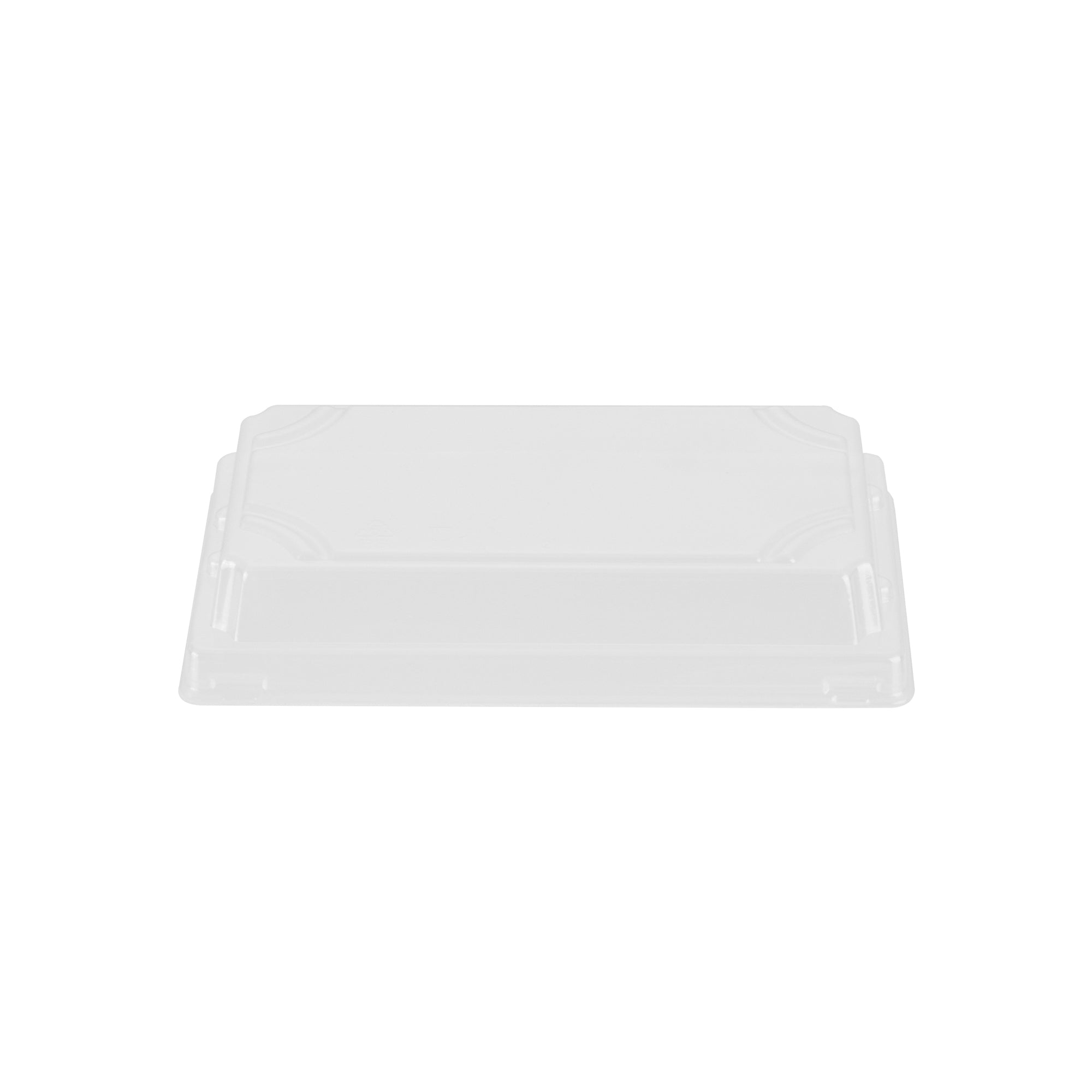 Roku Rectangle Black Plastic Take Out Sushi Tray - with Clear Lid - 5 1/4" x 3 1/4" x 1 1/2" - 100 count box