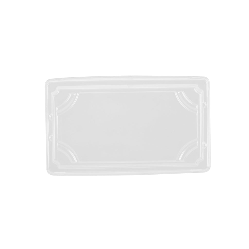 Roku Rectangle Black Plastic Take Out Sushi Tray - with Clear Lid - 5 1/4" x 3 1/4" x 1 1/2" - 100 count box