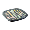 Roku Square Black Plastic Take Out Sushi Tray - with Clear Lid - 12 1/2" x 12 1/2" x 1 3/4" - 100 count box