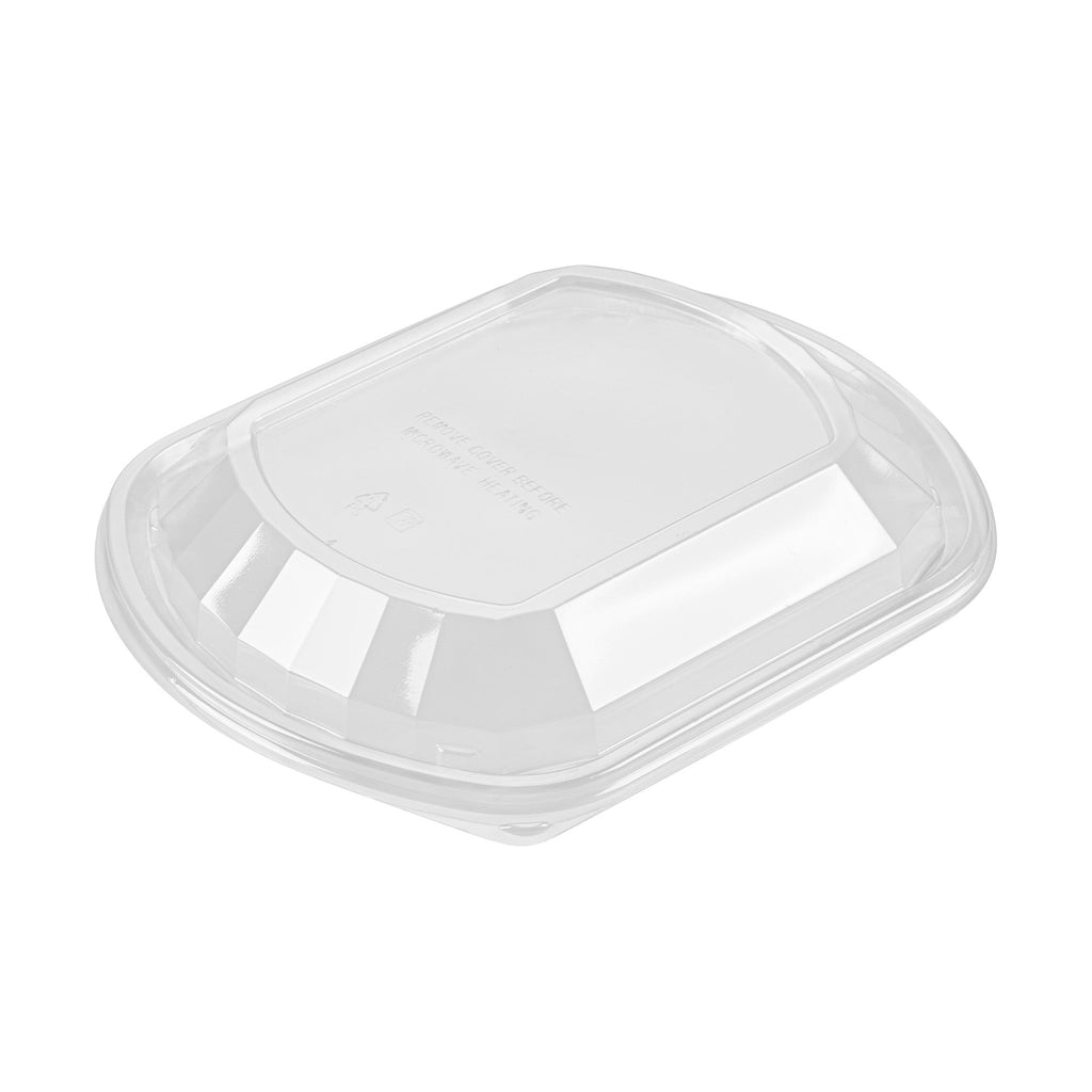 Chef 101 36 oz Rectangle Black Plastic Food Container - with Clear Lid, Microwavable - 9 1/4" x 7 3/4" x 2 3/4" - 50 count box