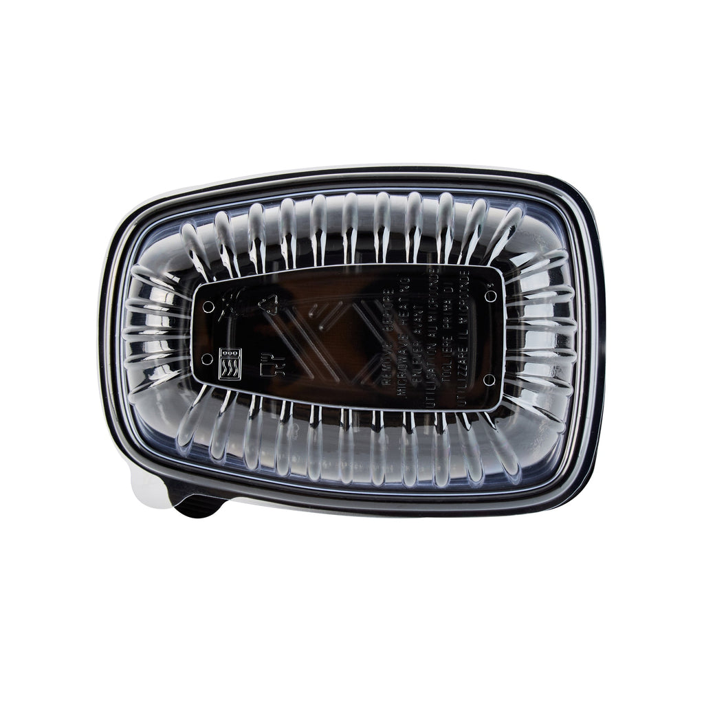 Chef 101 Black Plastic Chicken Roaster Container - with Clear Dome Lid, Microwavable - 10 1/4" x 7 1/4" x 4 3/4" - 100 count box