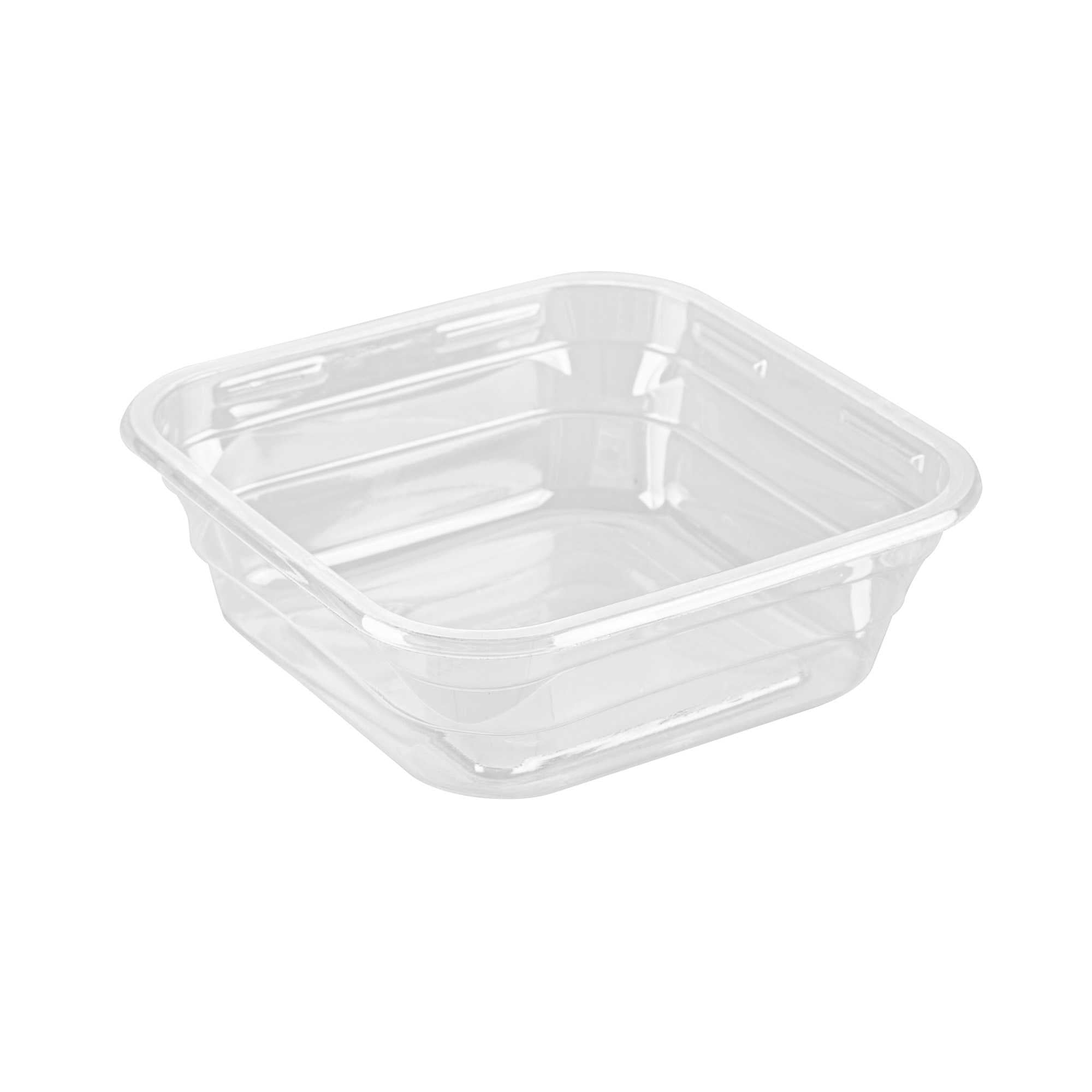 Thermo Tek 8 oz Square Clear Plastic Deli / Snack Container - 4 1/2" x 4 1/2" x 1 1/2" - 50 count box
