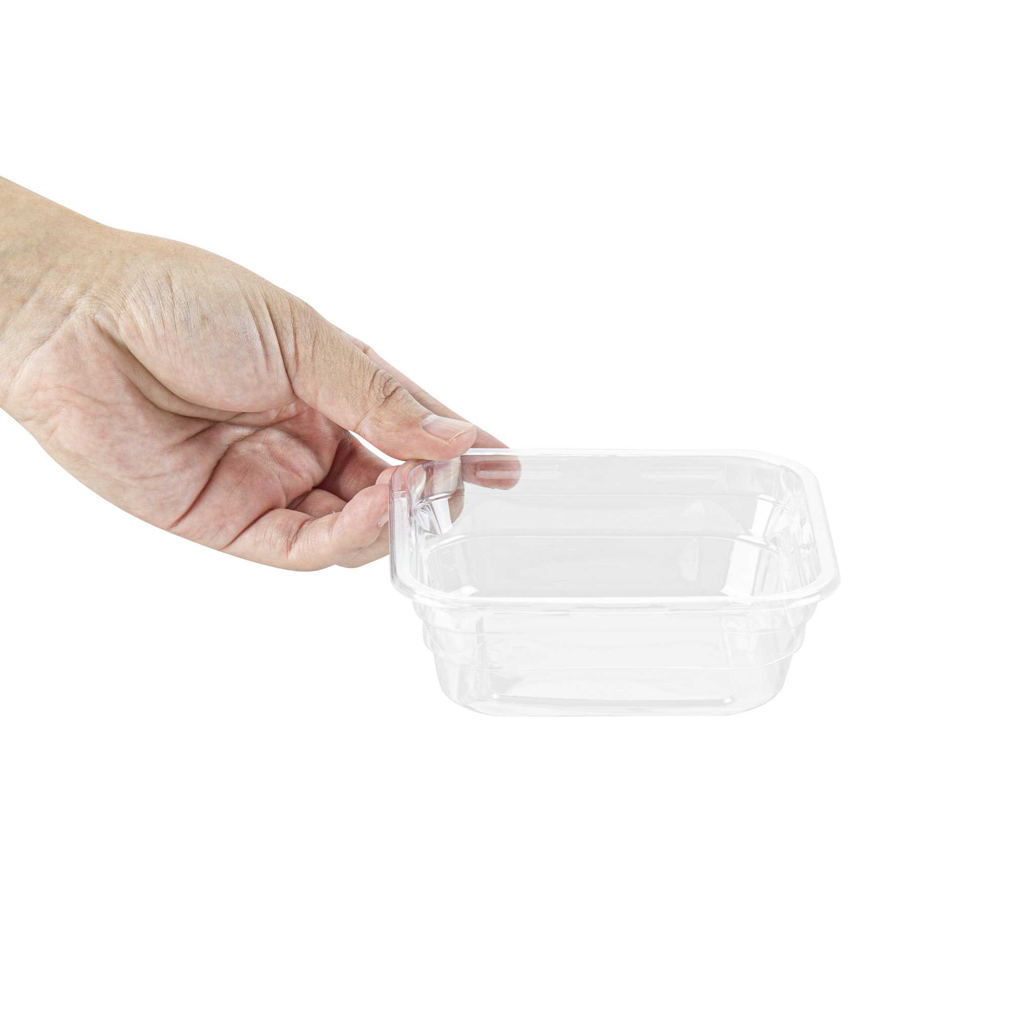 Thermo Tek 8 oz Square Clear Plastic Deli / Snack Container - 4 1/2" x 4 1/2" x 1 1/2" - 50 count box