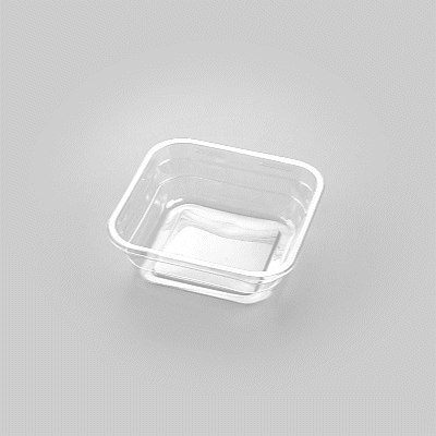 Thermo Tek 8 oz Square Clear Plastic Deli / Snack Container - 4 1/2" x 4 1/2" x 1 1/2" - 50 count box