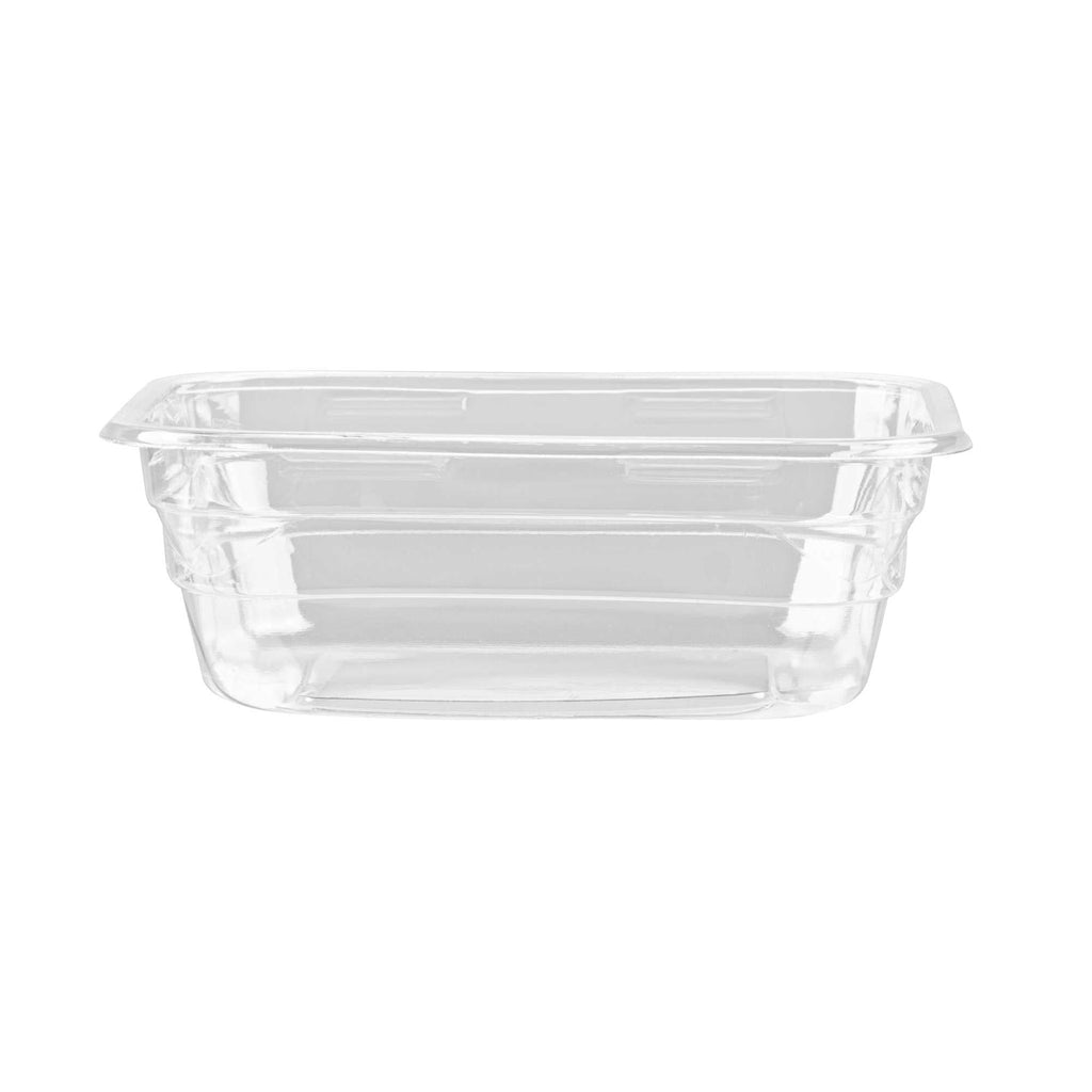 Thermo Tek 8 oz Square Clear Plastic Deli / Snack Container - 4 1/2" x 4 1/2" x 1 1/2" - 50 count box
