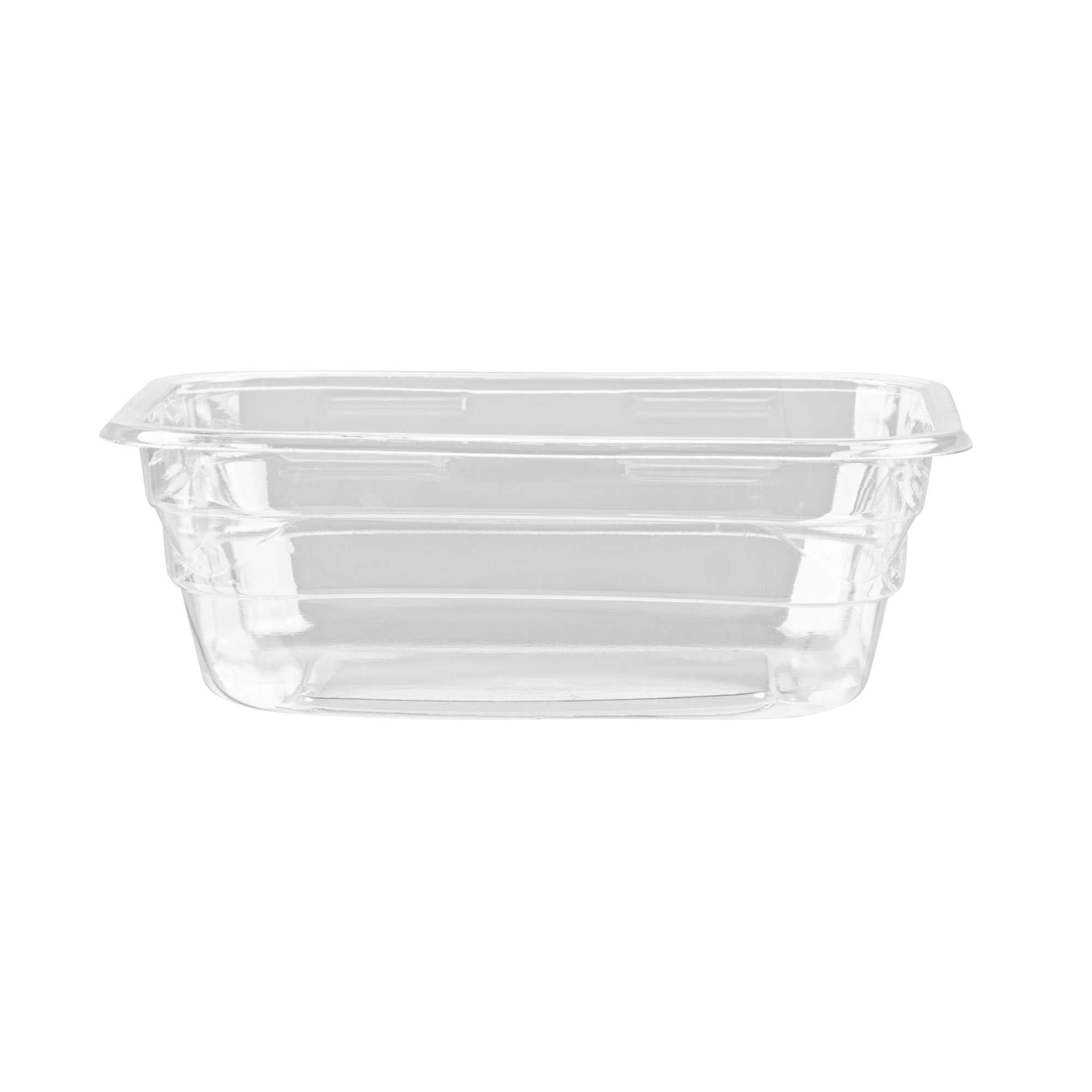 Thermo Tek 8 oz Square Clear Plastic Deli / Snack Container - 4 1/2" x 4 1/2" x 1 1/2" - 50 count box