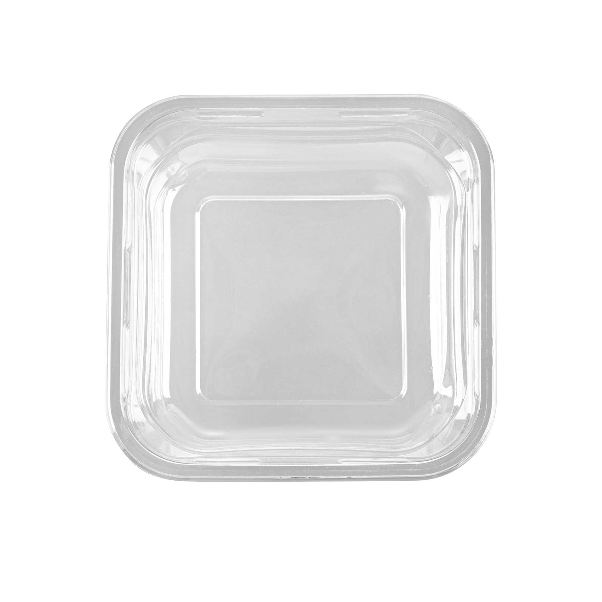 Thermo Tek 8 oz Square Clear Plastic Deli / Snack Container - 4 1/2" x 4 1/2" x 1 1/2" - 50 count box