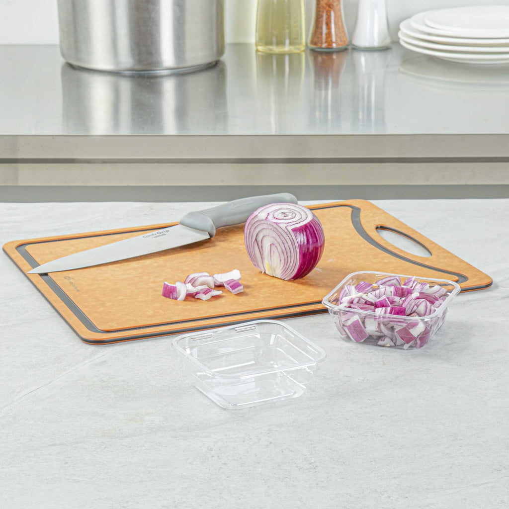 Thermo Tek 8 oz Square Clear Plastic Deli / Snack Container - 4 1/2" x 4 1/2" x 1 1/2" - 50 count box