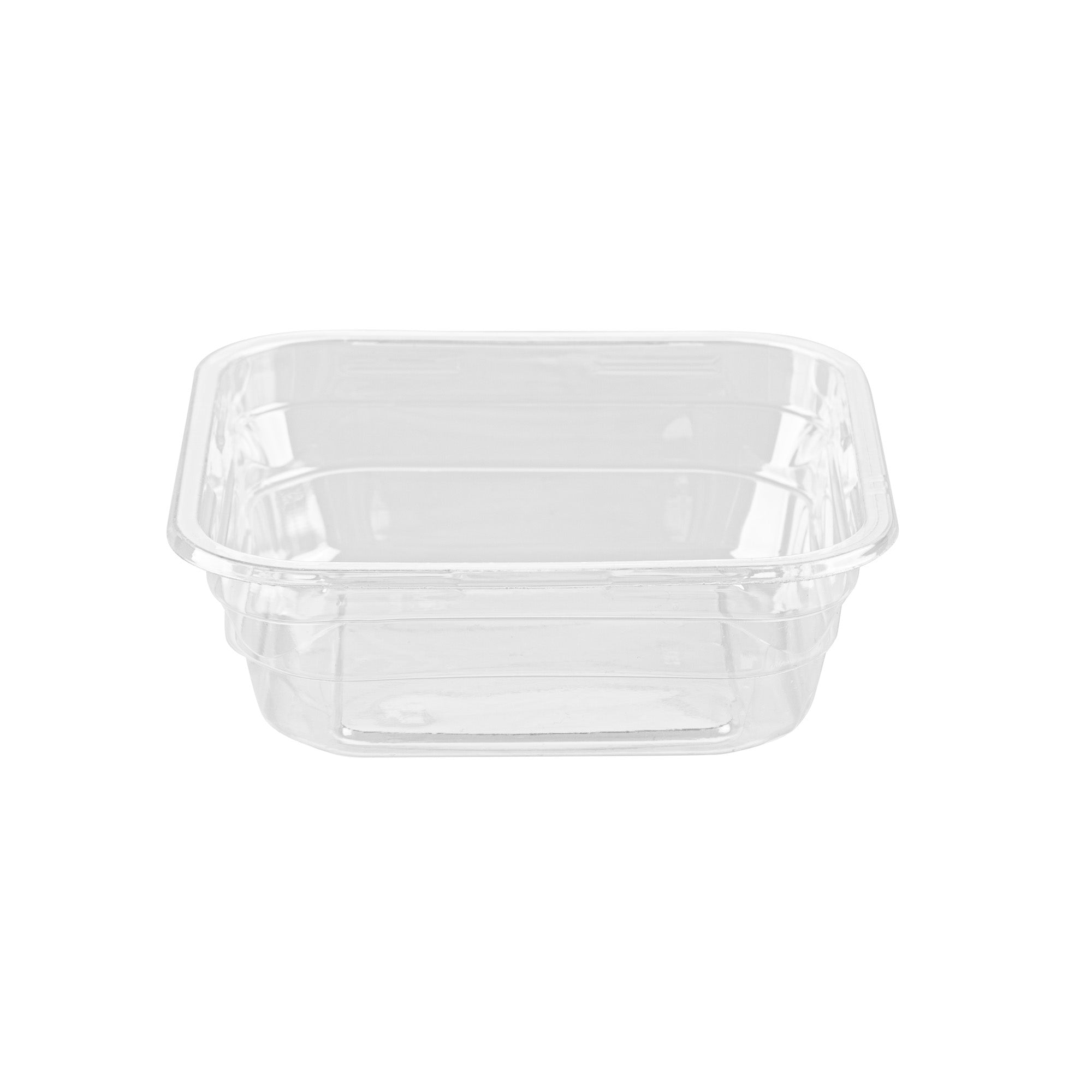Thermo Tek 8 oz Square Clear Plastic Deli / Snack Container - 4 1/2" x 4 1/2" x 1 1/2" - 100 count box
