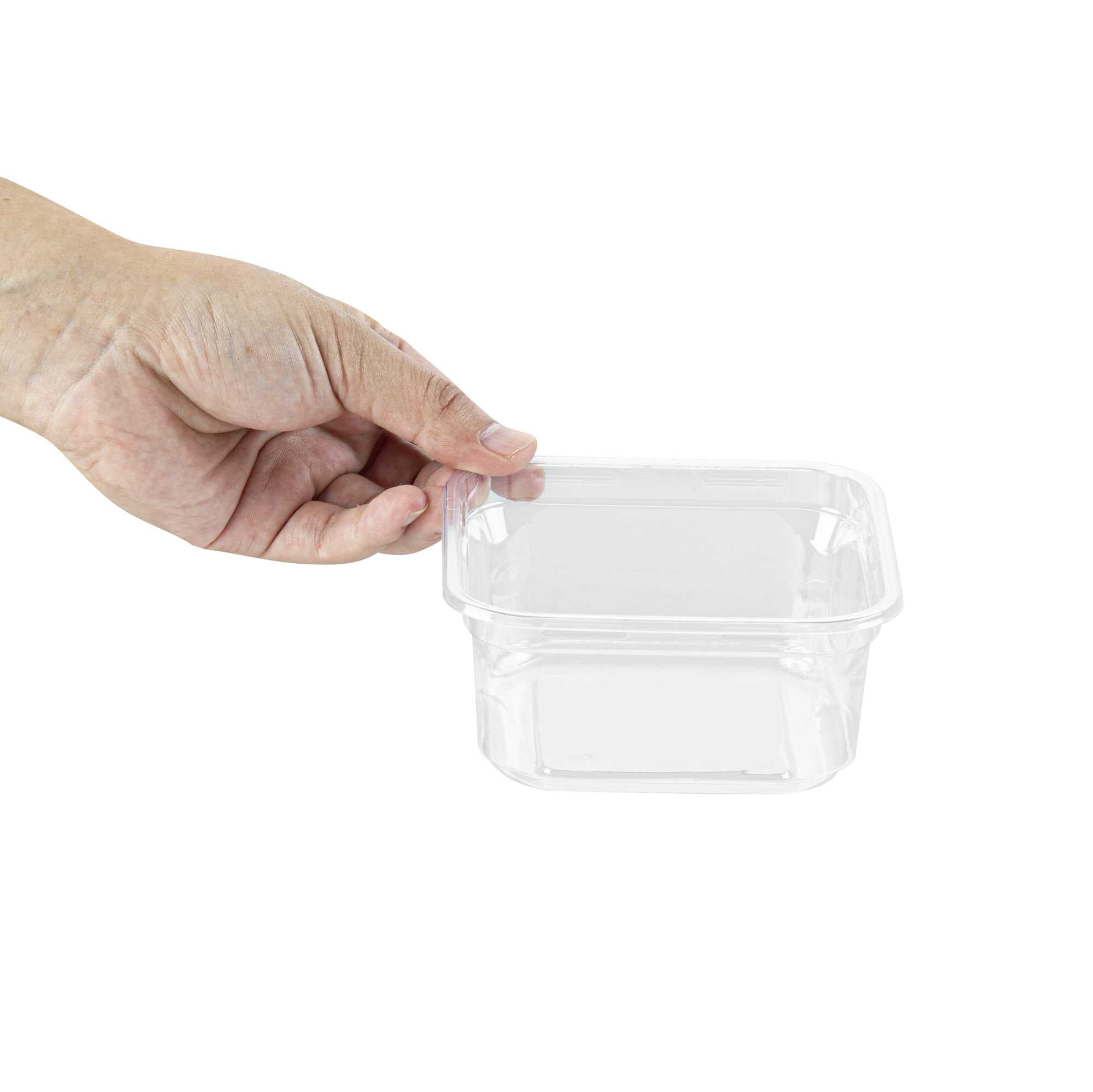 Thermo Tek 12 oz Square Clear Plastic Deli / Snack Container - 4 1/2" x 4 1/2" x 2" - 50 count box