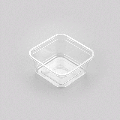 Thermo Tek 12 oz Square Clear Plastic Deli / Snack Container - 4 1/2" x 4 1/2" x 2" - 50 count box