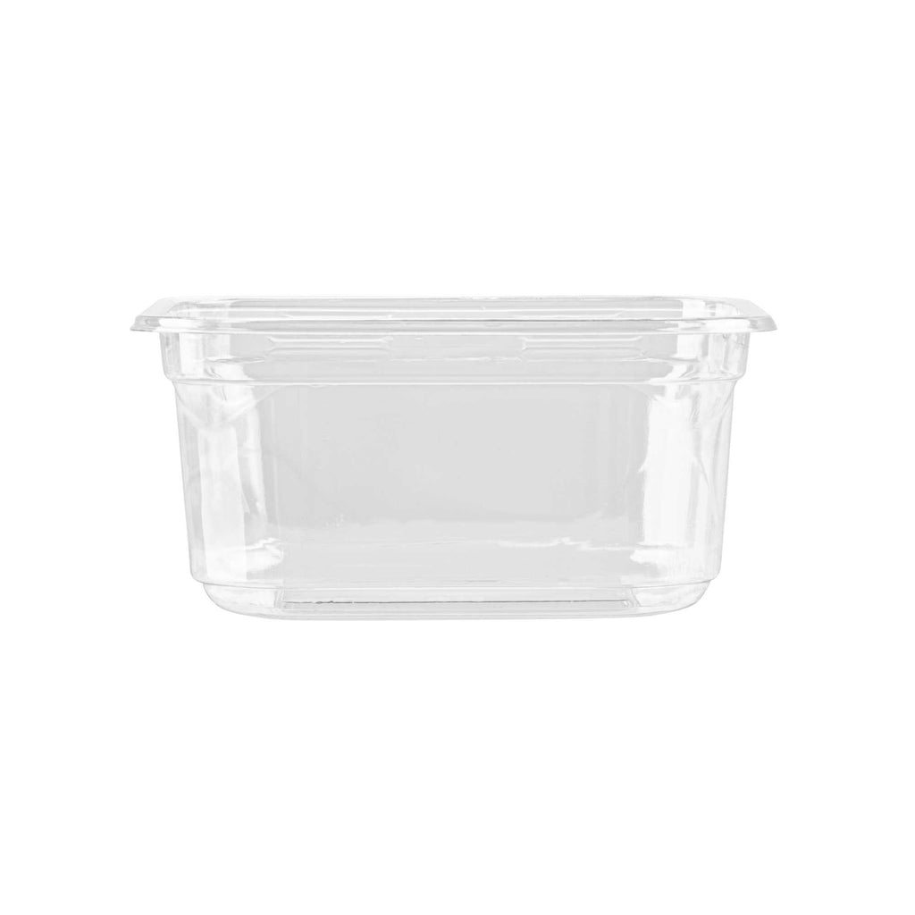 Thermo Tek 12 oz Square Clear Plastic Deli / Snack Container - 4 1/2" x 4 1/2" x 2" - 50 count box