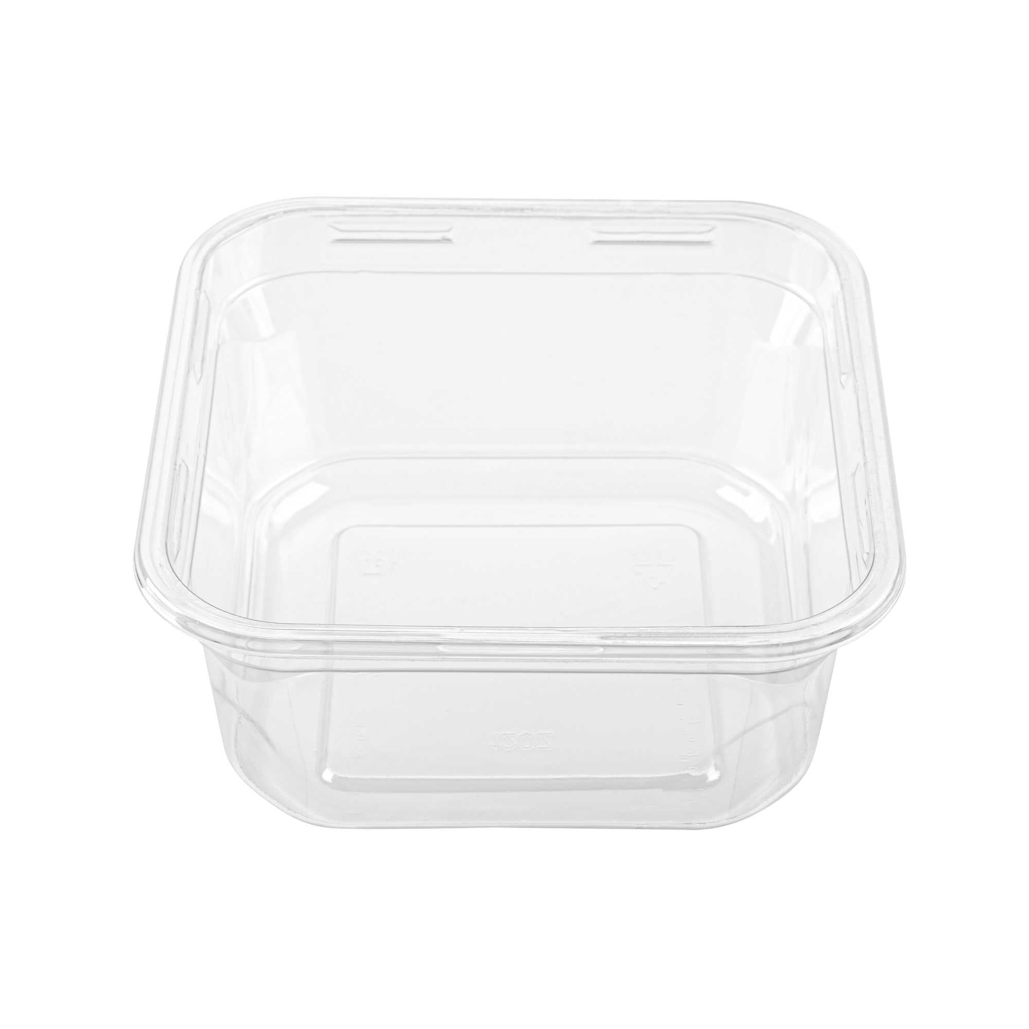 Thermo Tek 12 oz Square Clear Plastic Deli / Snack Container - 4 1/2" x 4 1/2" x 2" - 50 count box