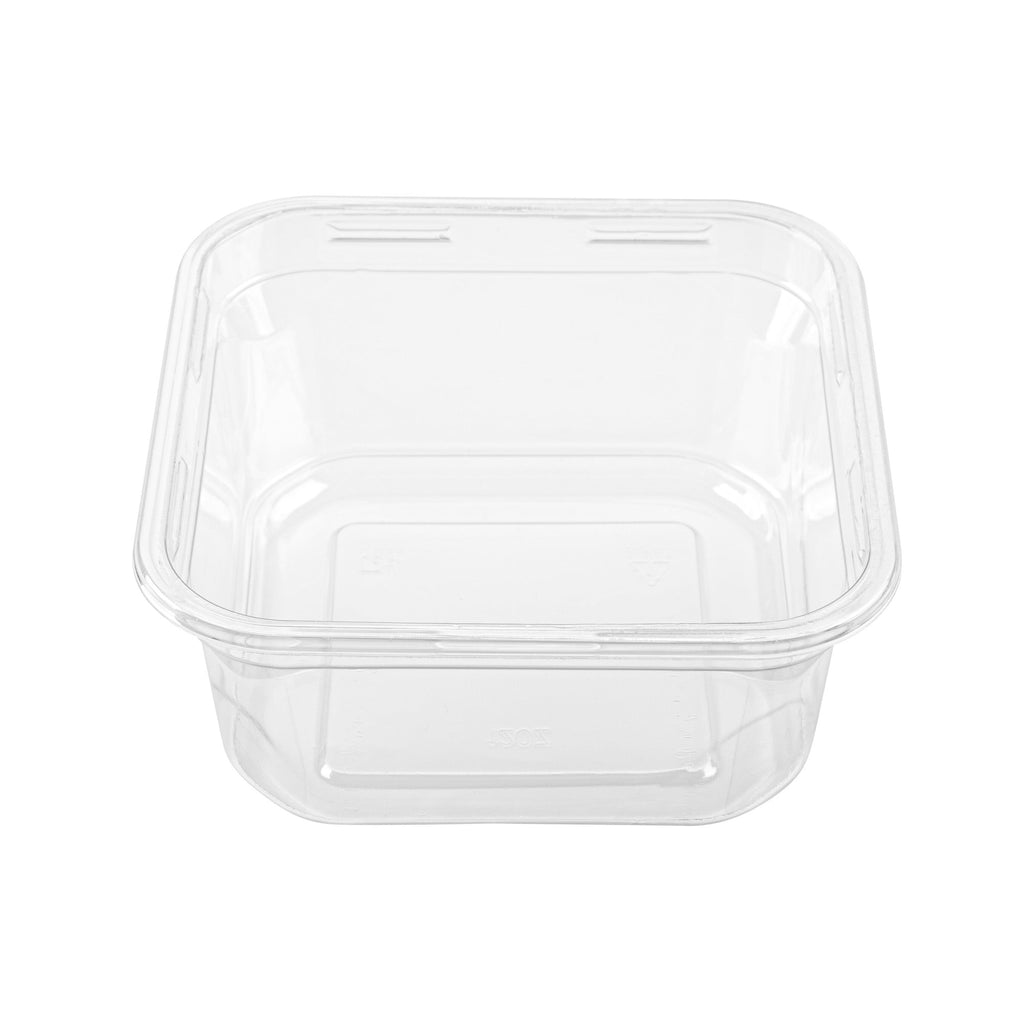 Thermo Tek 12 oz Square Clear Plastic Deli / Snack Container - 4 1/2" x 4 1/2" x 2" - 100 count box