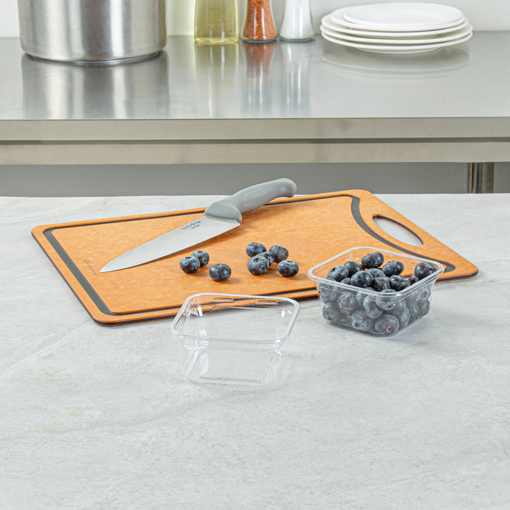 Thermo Tek 12 oz Square Clear Plastic Deli / Snack Container - 4 1/2" x 4 1/2" x 2" - 100 count box