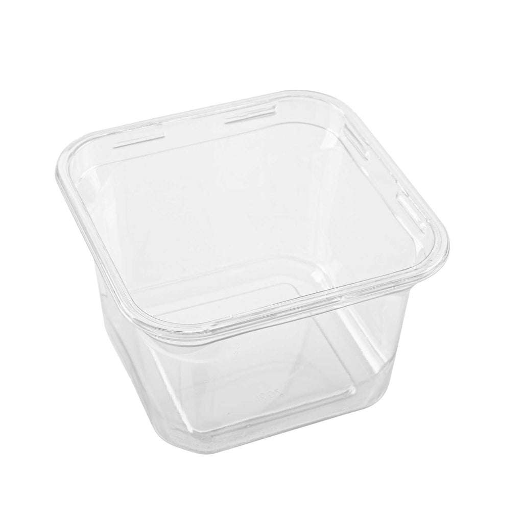 Thermo Tek 16 oz Square Clear Plastic Deli / Snack Container - 4 1/2" x 4 1/2" x 3" - 50 count box