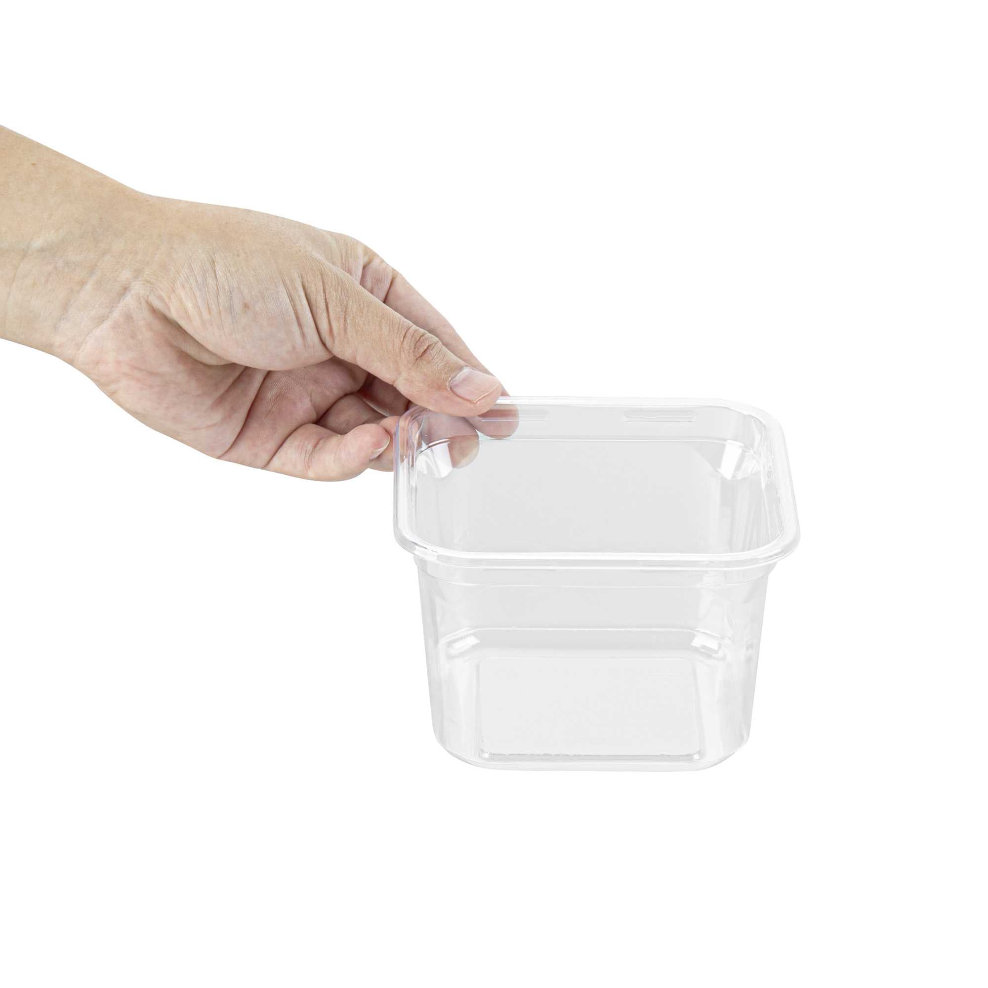 Thermo Tek 16 oz Square Clear Plastic Deli / Snack Container - 4 1/2" x 4 1/2" x 3" - 50 count box