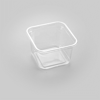 Thermo Tek 16 oz Square Clear Plastic Deli / Snack Container - 4 1/2" x 4 1/2" x 3" - 50 count box