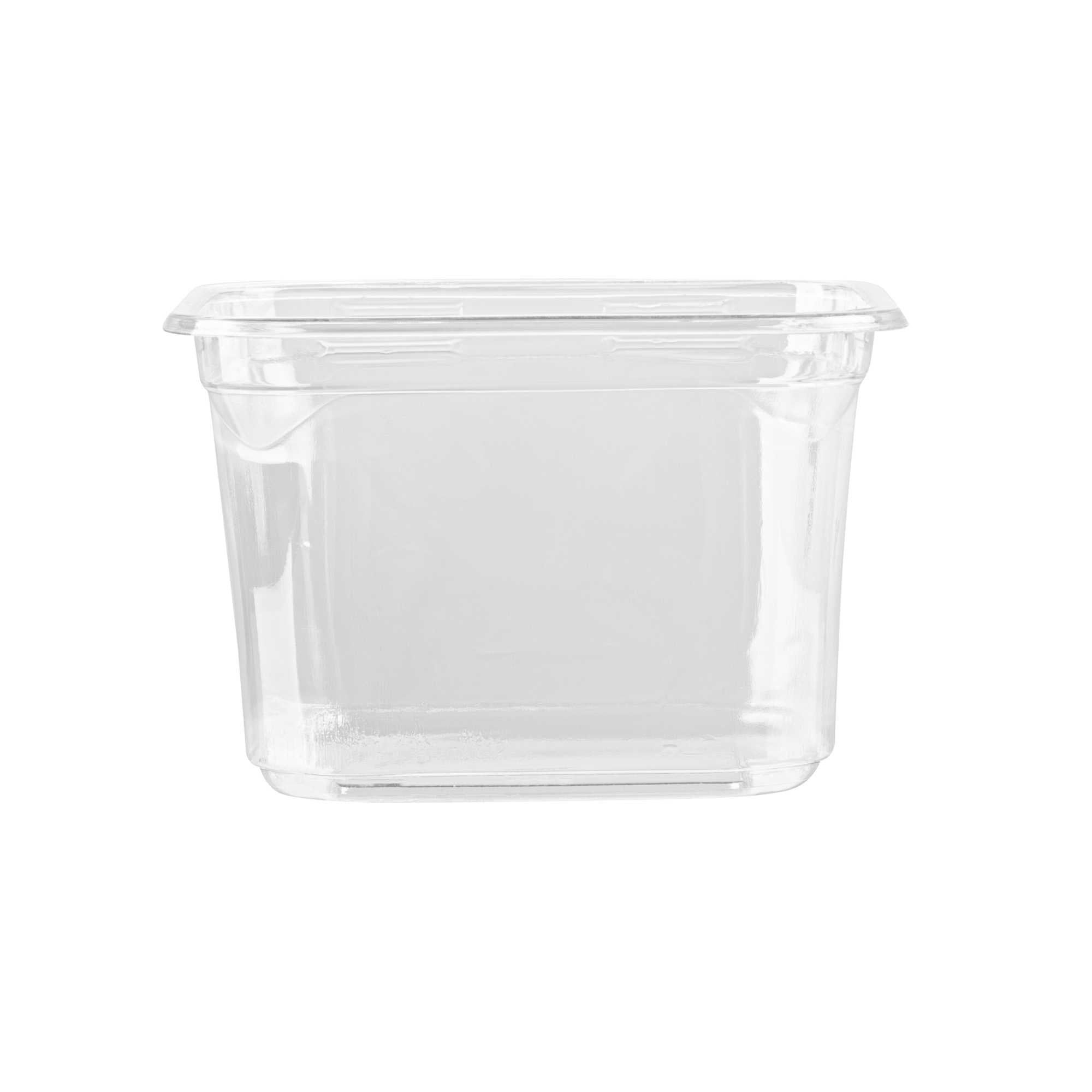Thermo Tek 16 oz Square Clear Plastic Deli / Snack Container - 4 1/2" x 4 1/2" x 3" - 50 count box