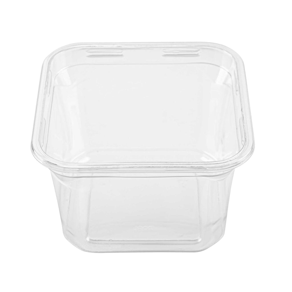Thermo Tek 16 oz Square Clear Plastic Deli / Snack Container - 4 1/2" x 4 1/2" x 3" - 50 count box