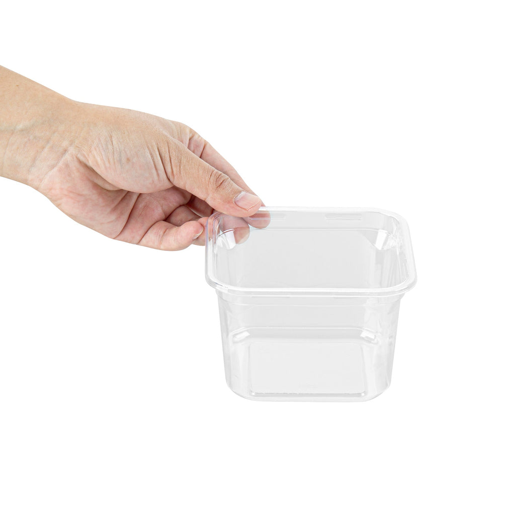 Thermo Tek 16 oz Square Clear Plastic Deli / Snack Container - 4 1/2" x 4 1/2" x 3" - 100 count box