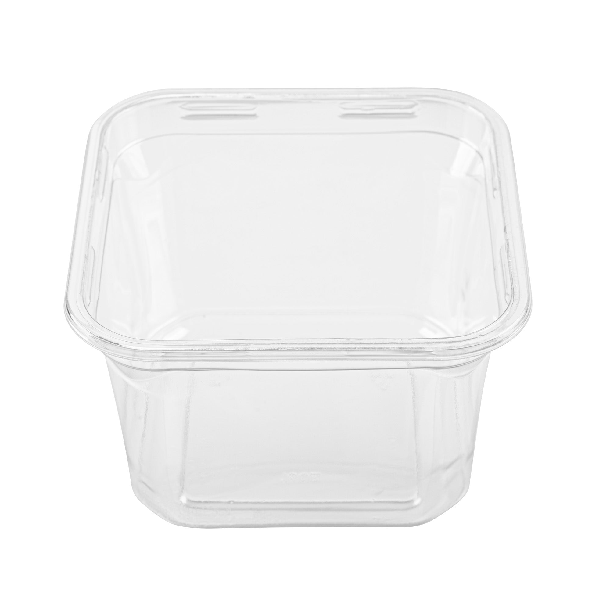 Thermo Tek 16 oz Square Clear Plastic Deli / Snack Container - 4 1/2" x 4 1/2" x 3" - 100 count box