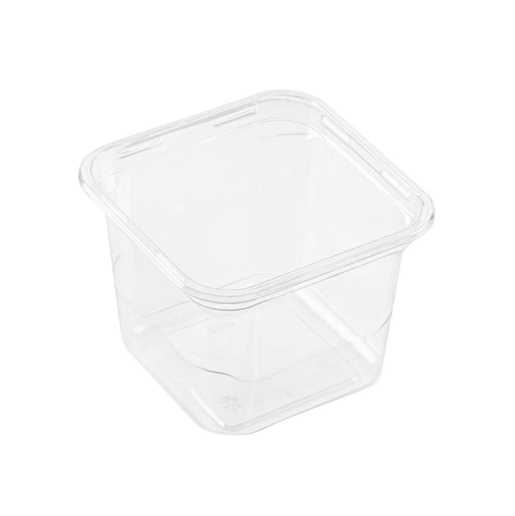 Thermo Tek 20 oz Square Clear Plastic Deli / Snack Container - 4 1/2" x 4 1/2" x 3 1/2" - 100 count box