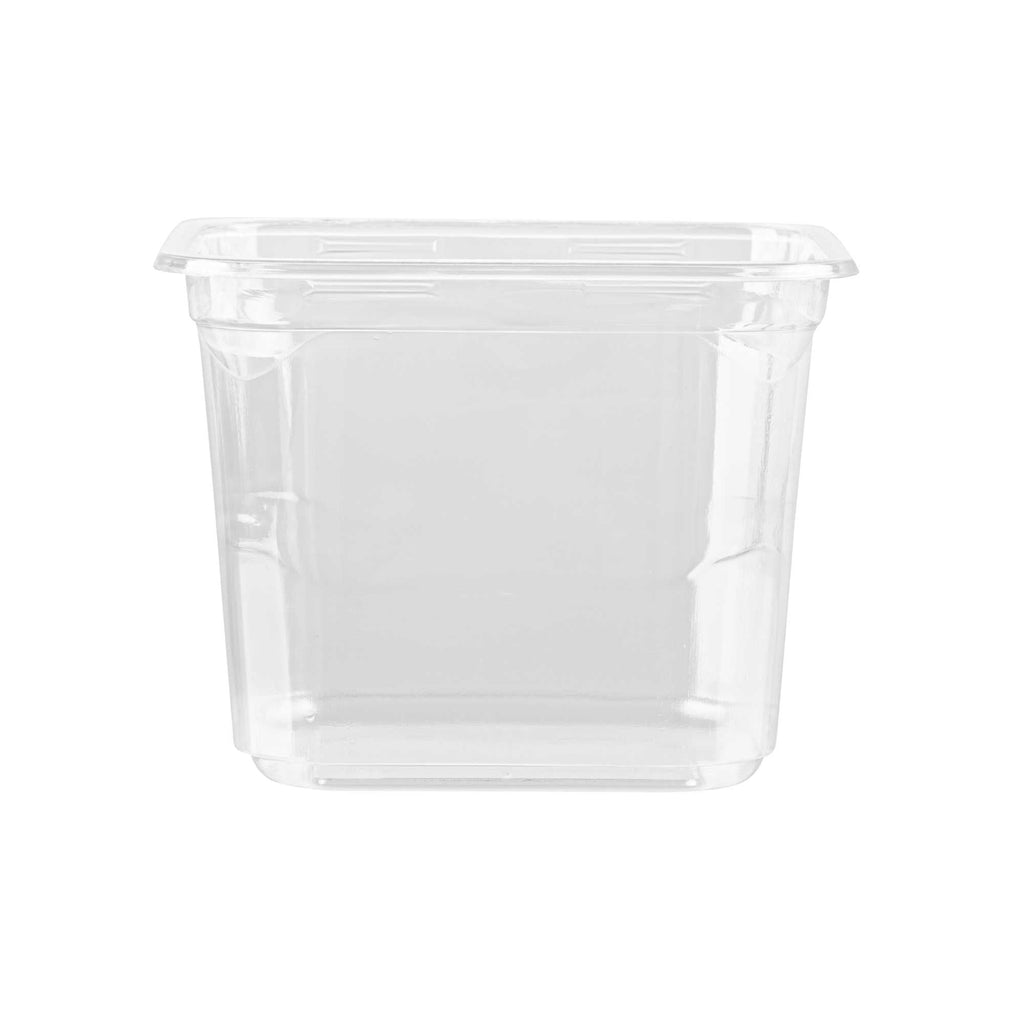 Thermo Tek 20 oz Square Clear Plastic Deli / Snack Container - 4 1/2" x 4 1/2" x 3 1/2" - 50 count box