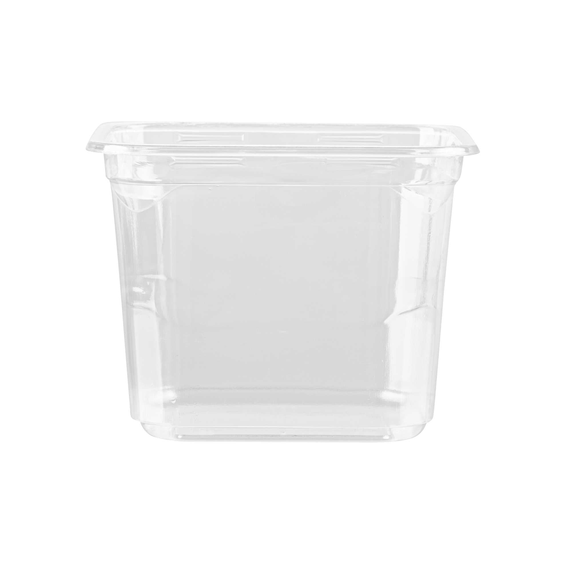 Thermo Tek 20 oz Square Clear Plastic Deli / Snack Container - 4 1/2" x 4 1/2" x 3 1/2" - 50 count box