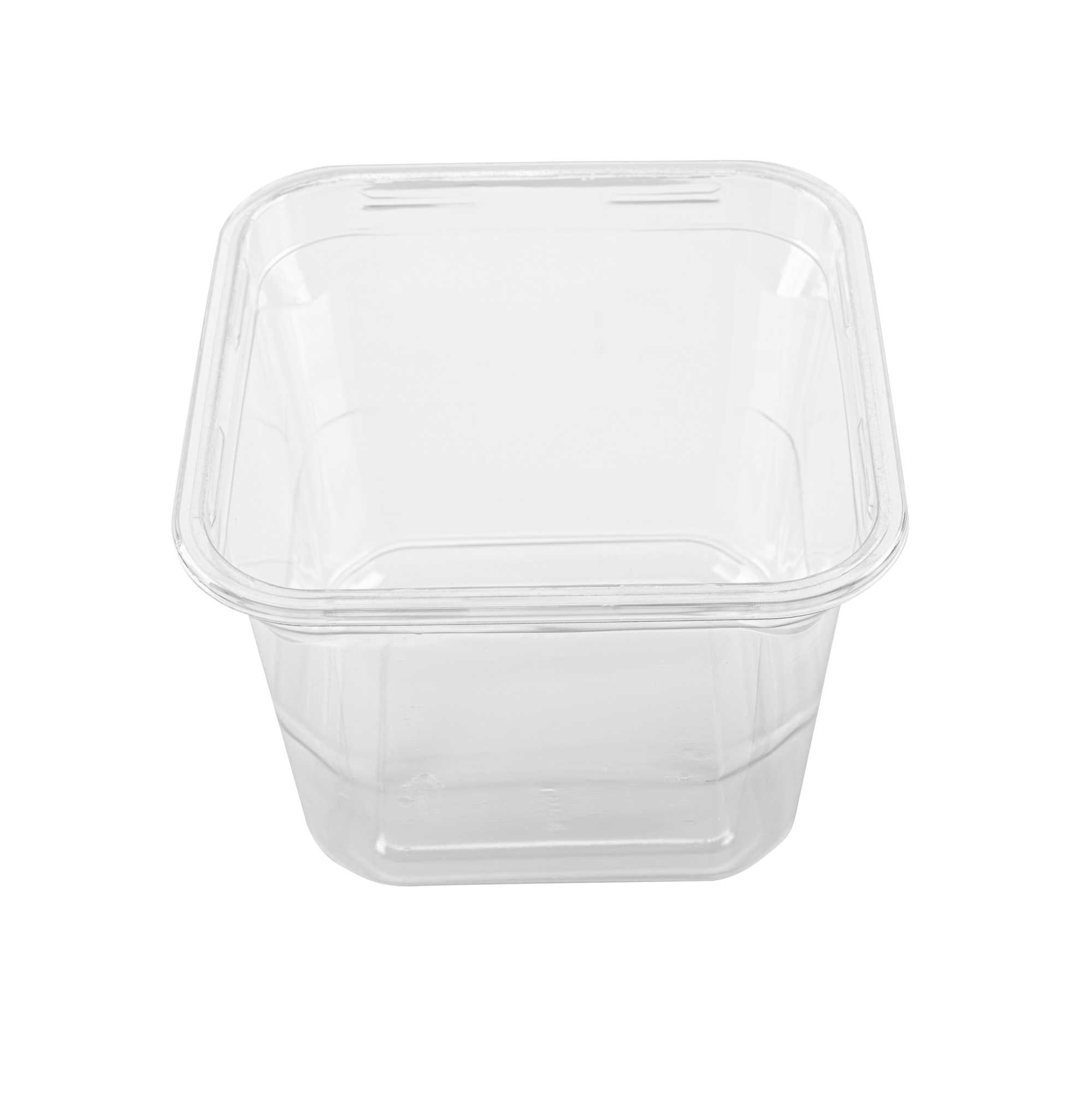Thermo Tek 20 oz Square Clear Plastic Deli / Snack Container - 4 1/2" x 4 1/2" x 3 1/2" - 50 count box