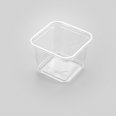 Thermo Tek 20 oz Square Clear Plastic Deli / Snack Container - 4 1/2" x 4 1/2" x 3 1/2" - 100 count box