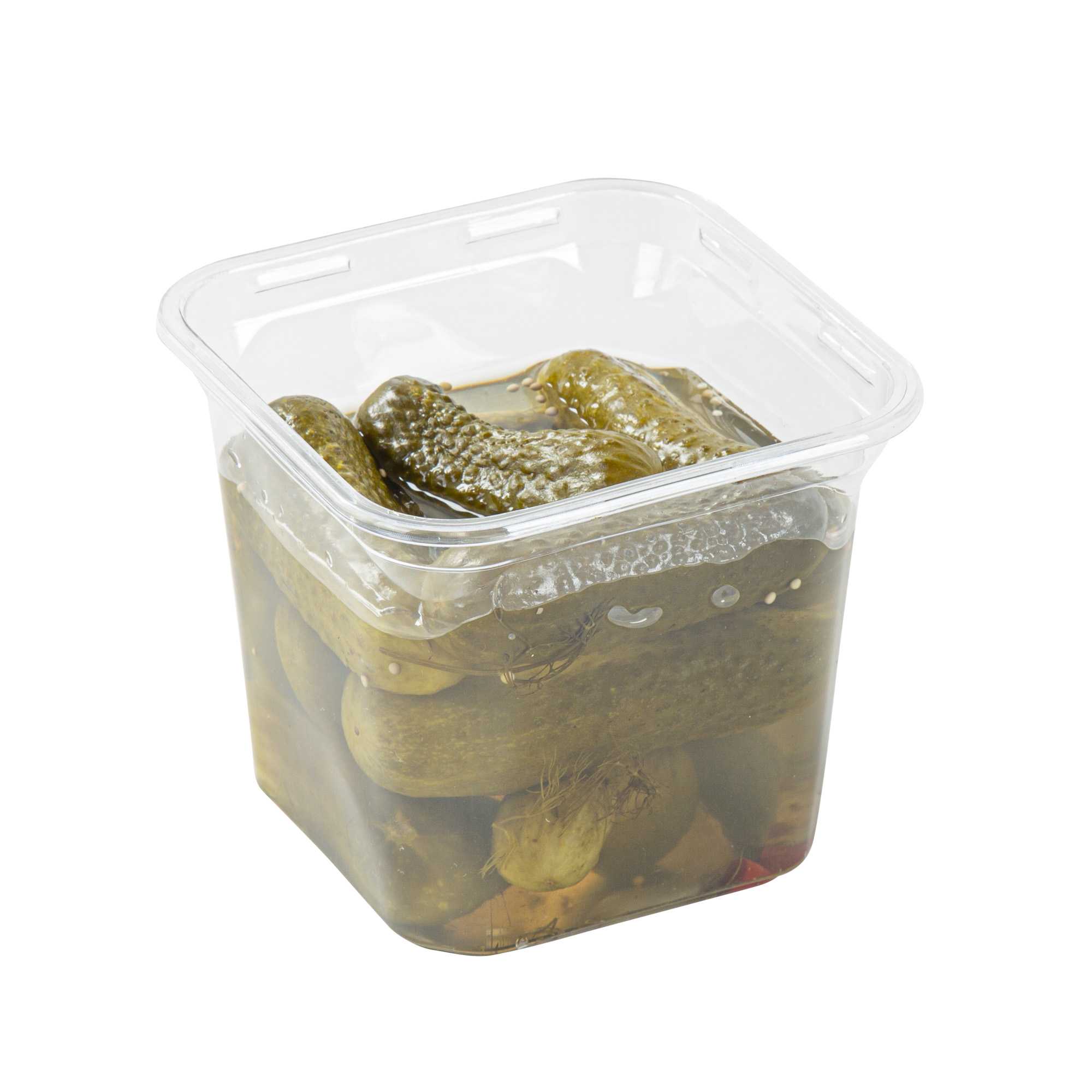 Thermo Tek 24 oz Square Clear Plastic Deli / Snack Container - 4 1/2" x 4 1/2" x 4 1/4" - 50 count box