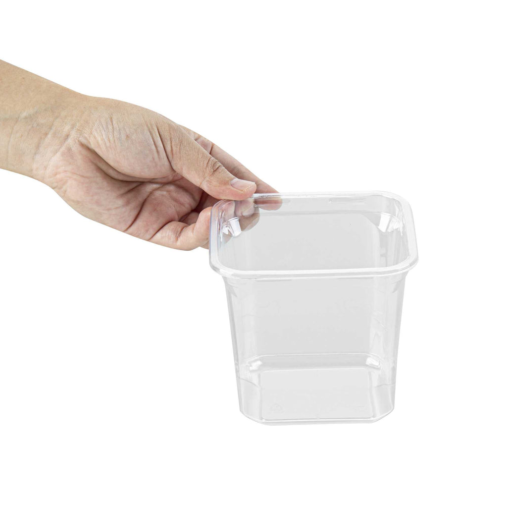 Thermo Tek 24 oz Square Clear Plastic Deli / Snack Container - 4 1/2" x 4 1/2" x 4 1/4" - 50 count box