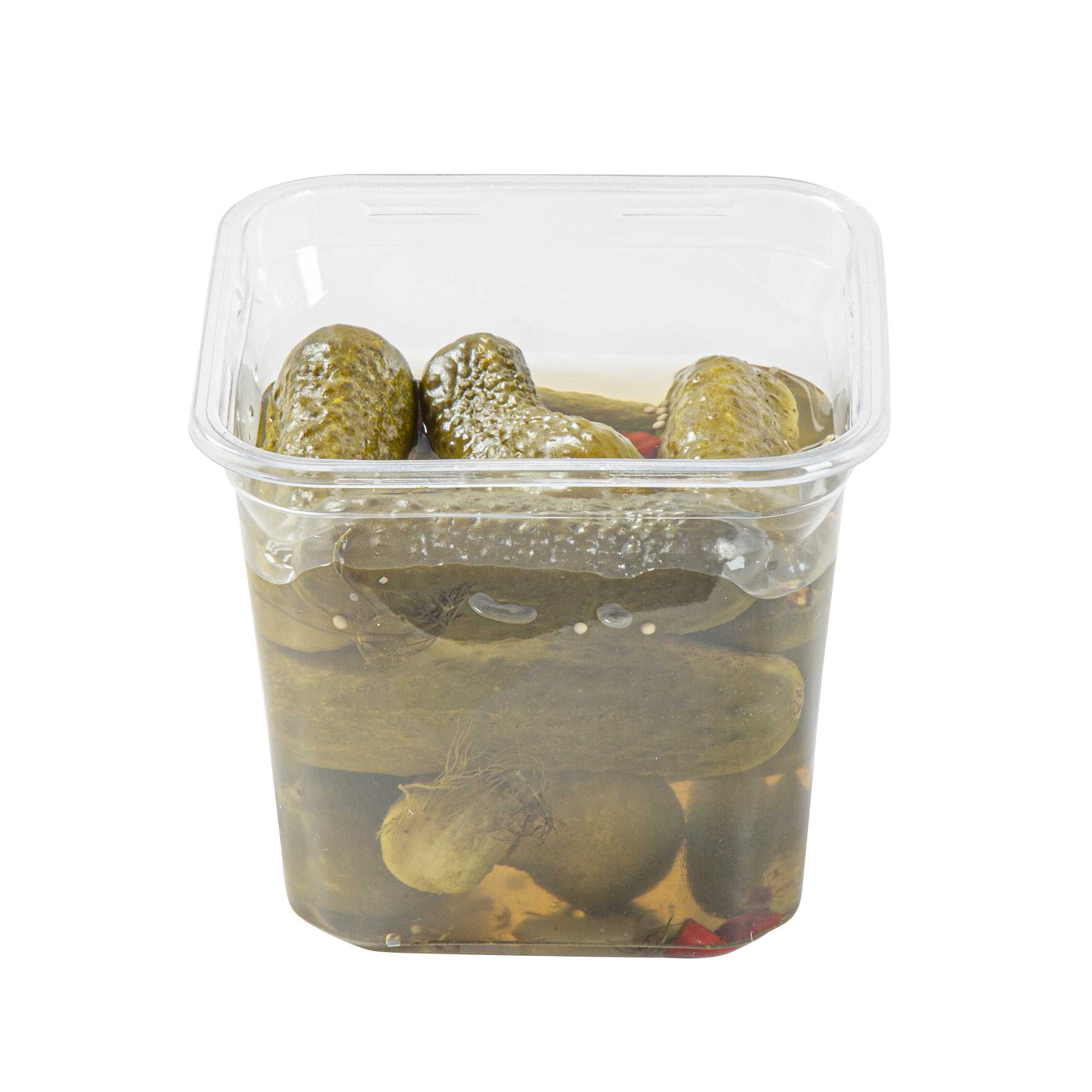 Thermo Tek 24 oz Square Clear Plastic Deli / Snack Container - 4 1/2" x 4 1/2" x 4 1/4" - 50 count box