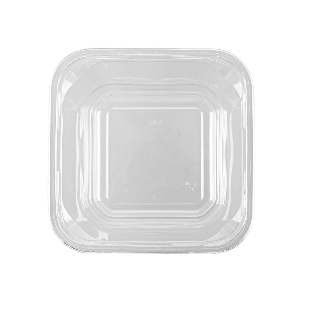 Thermo Tek 24 oz Square Clear Plastic Deli / Snack Container - 4 1/2" x 4 1/2" x 4 1/4" - 50 count box