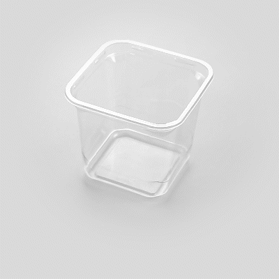 Thermo Tek 24 oz Square Clear Plastic Deli / Snack Container - 4 1/2" x 4 1/2" x 4 1/4" - 100 count box
