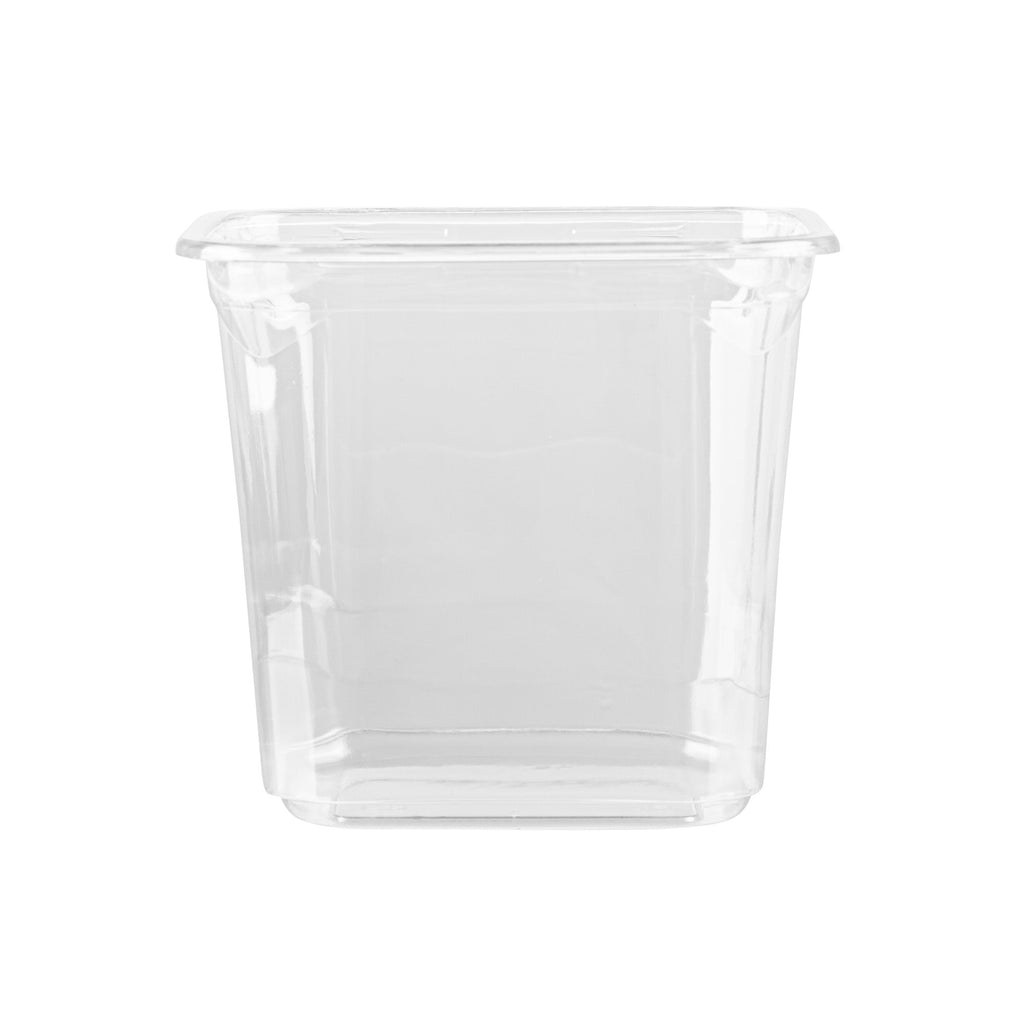 Thermo Tek 24 oz Square Clear Plastic Deli / Snack Container - 4 1/2" x 4 1/2" x 4 1/4" - 100 count box