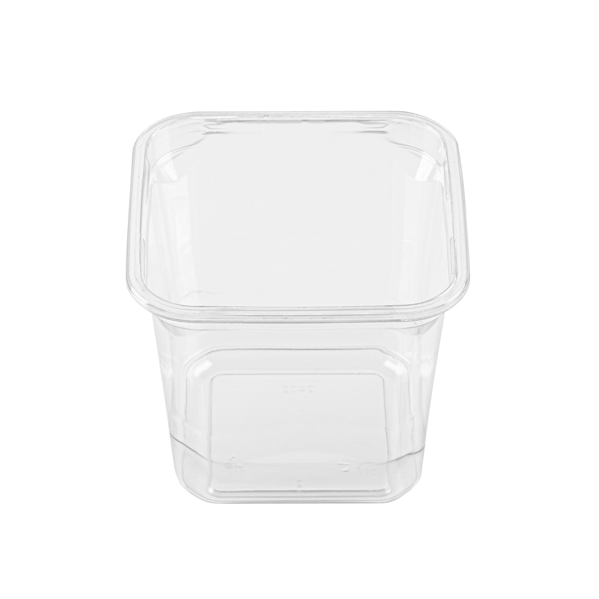 Thermo Tek 24 oz Square Clear Plastic Deli / Snack Container - 4 1/2" x 4 1/2" x 4 1/4" - 100 count box