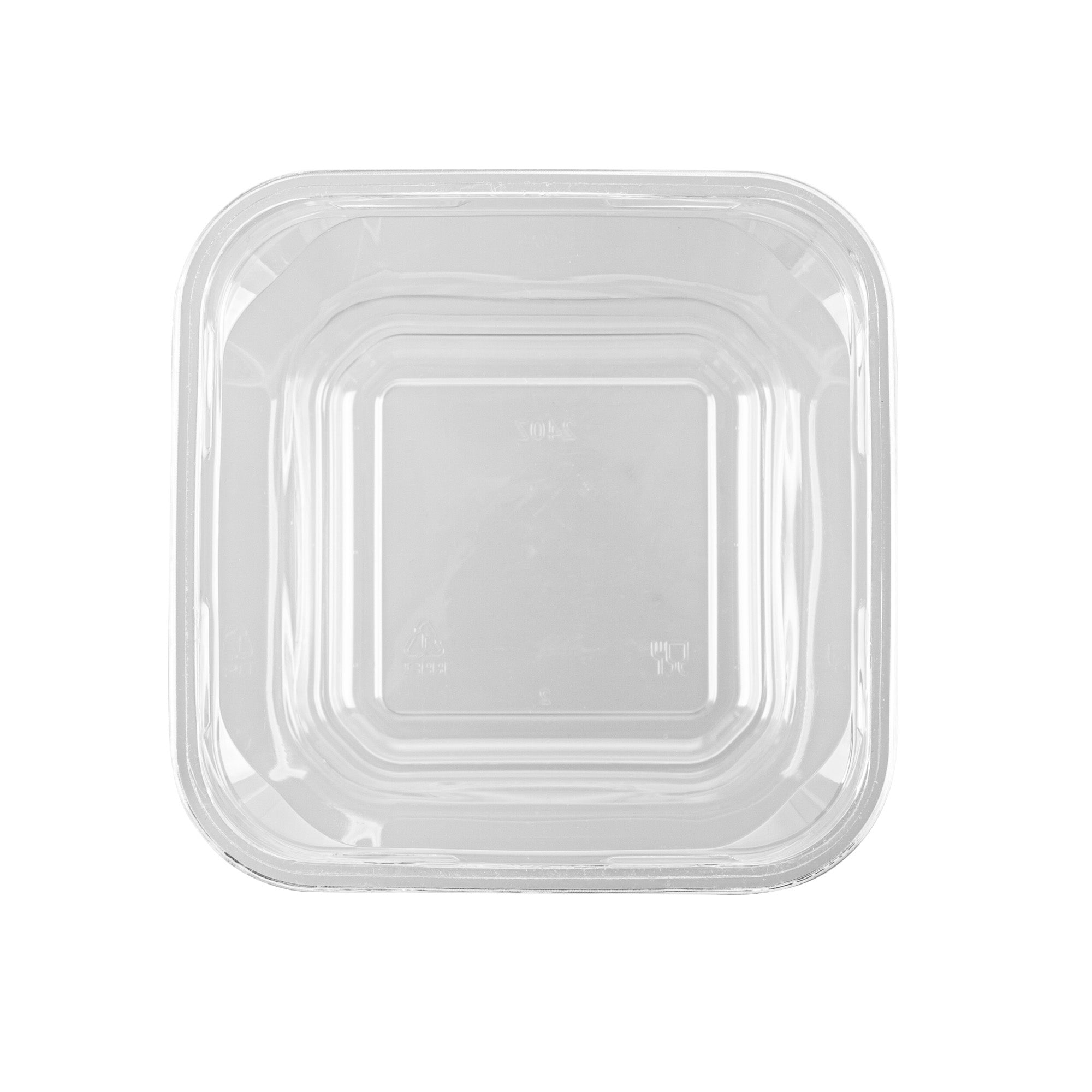Thermo Tek 24 oz Square Clear Plastic Deli / Snack Container - 4 1/2" x 4 1/2" x 4 1/4" - 100 count box