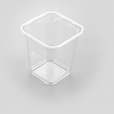 Thermo Tek 32 oz Square Clear Plastic Deli / Snack Container - 4 1/2" x 4 1/2" x 5 1/4" - 50 count box