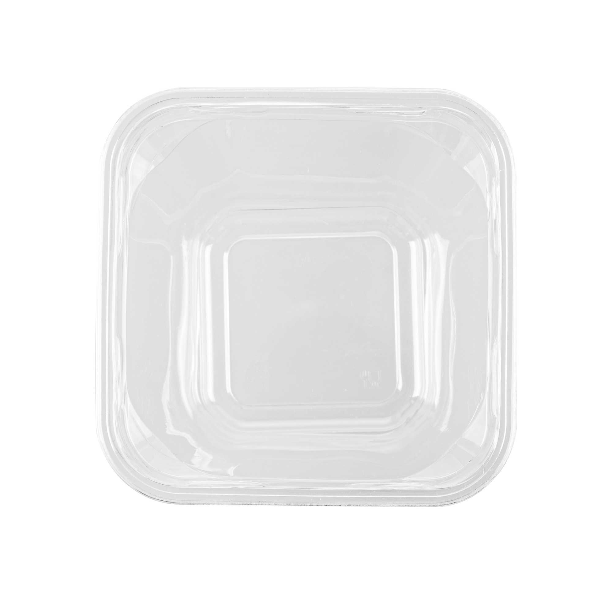 Thermo Tek 32 oz Square Clear Plastic Deli / Snack Container - 4 1/2" x 4 1/2" x 5 1/4" - 50 count box