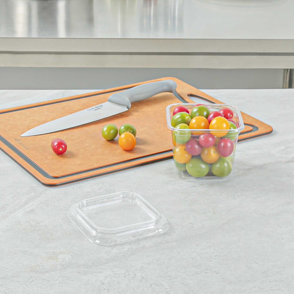 Thermo Tek Square Clear Plastic Lid - Fits 8 - 32 oz Deli / Snack Container - 50 count box