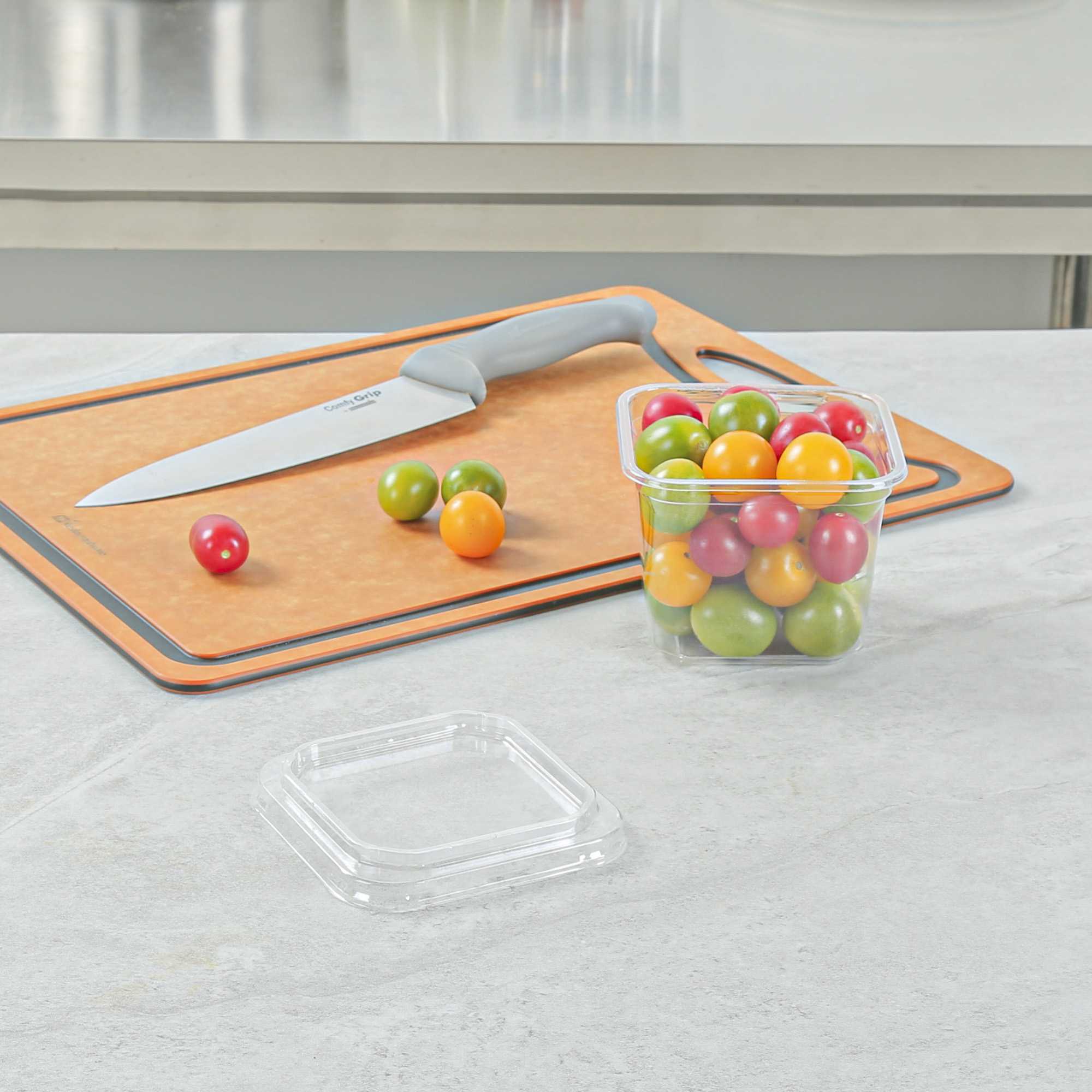 Thermo Tek Square Clear Plastic Lid - Fits 8 - 32 oz Deli / Snack Container - 50 count box