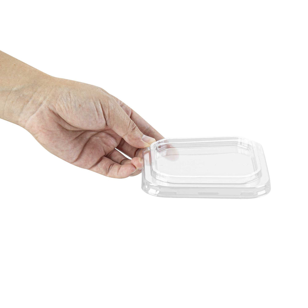 Thermo Tek Square Clear Plastic Lid - Fits 8 - 32 oz Deli / Snack Container - 50 count box