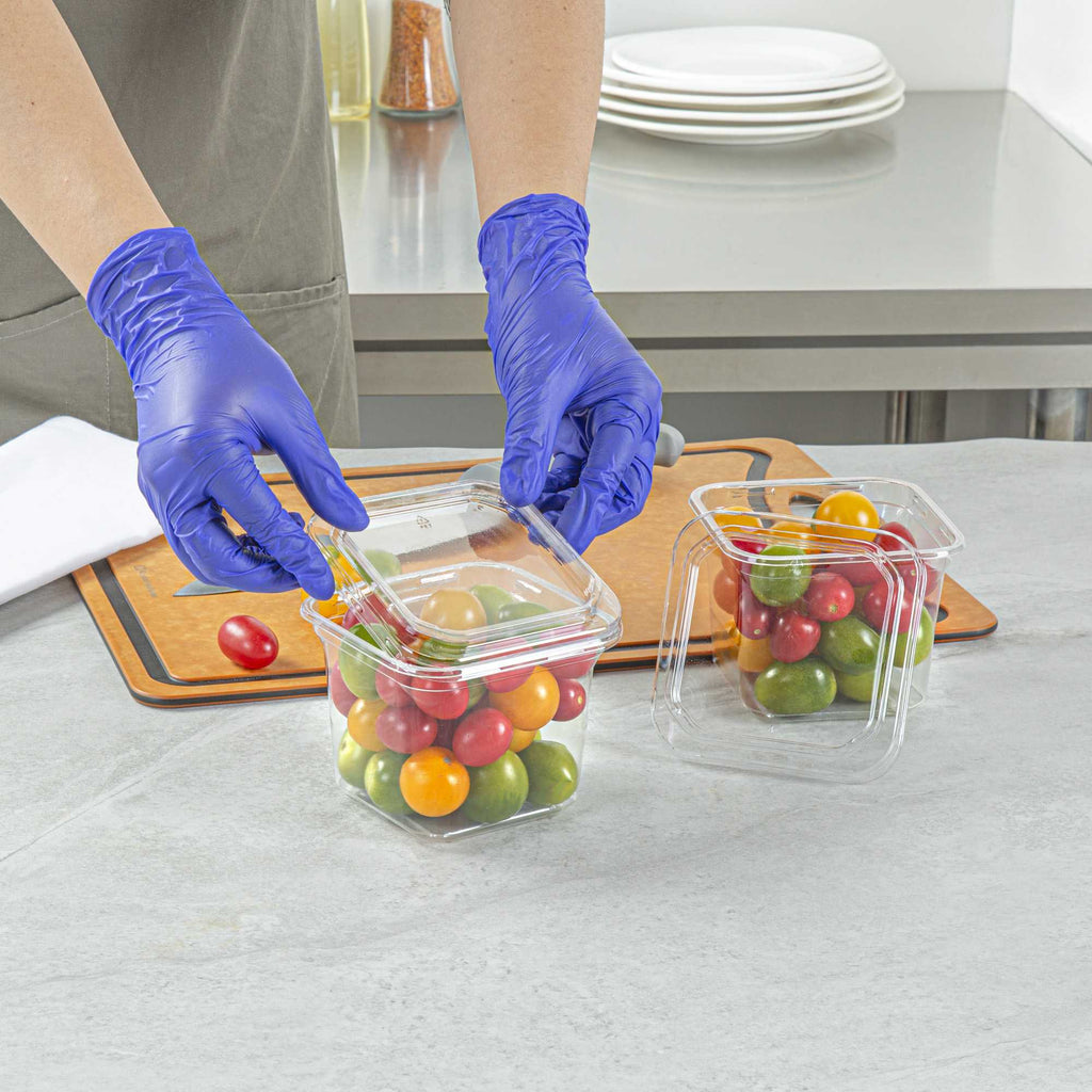 Thermo Tek Square Clear Plastic Lid - Fits 8 - 32 oz Deli / Snack Container - 50 count box